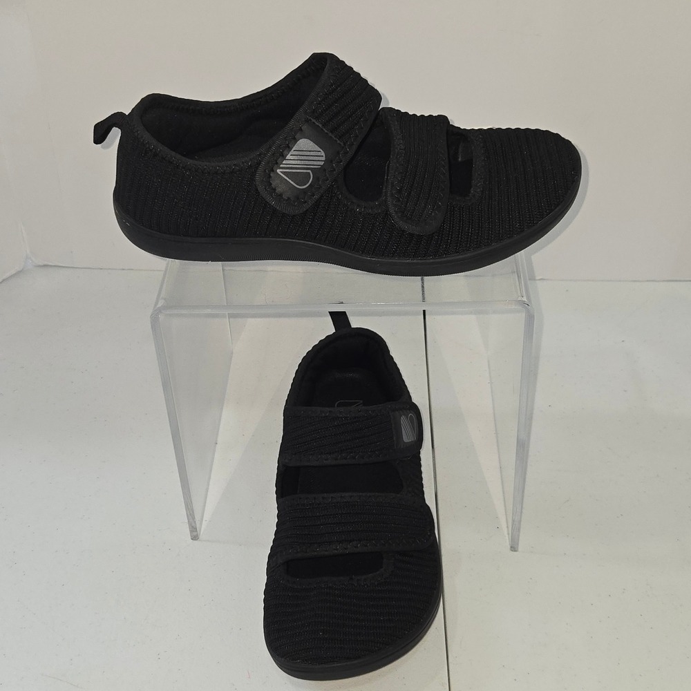 Besroad Womens Walking Shoes Black Knit Mary Jane Barefoot Shoes Size 41